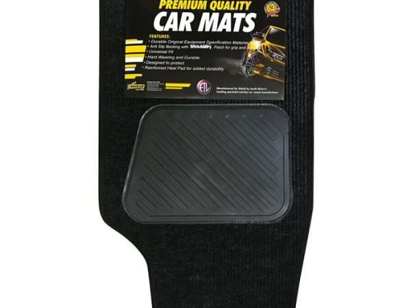 SHIELD UNIVERSAL 4X4 CHARCOAL RIBBED 4 PCE CARPETS